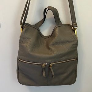 FOSSIL Erin Large Foldover Tote Crossbody Bag ZB5462  Pebbled Leather